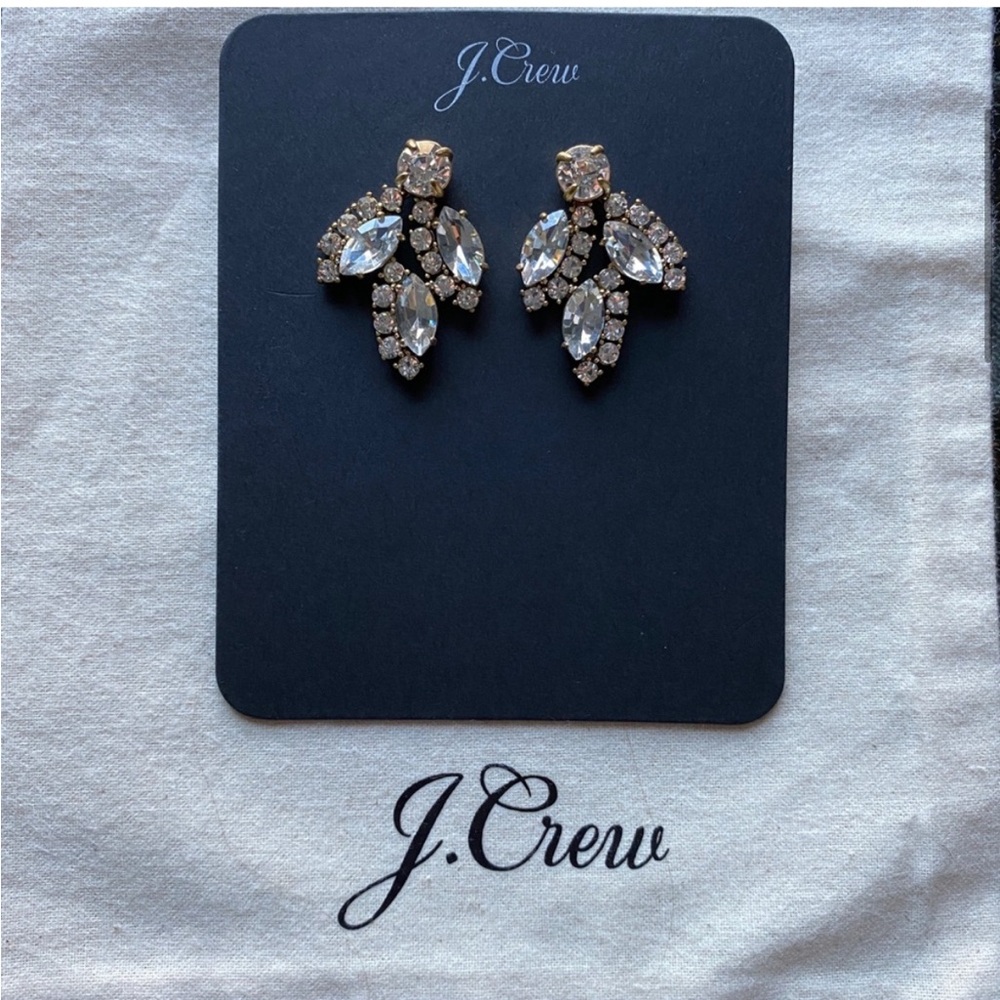 J. Crew Crystal leaf stud earrings - Picture 4 of 5